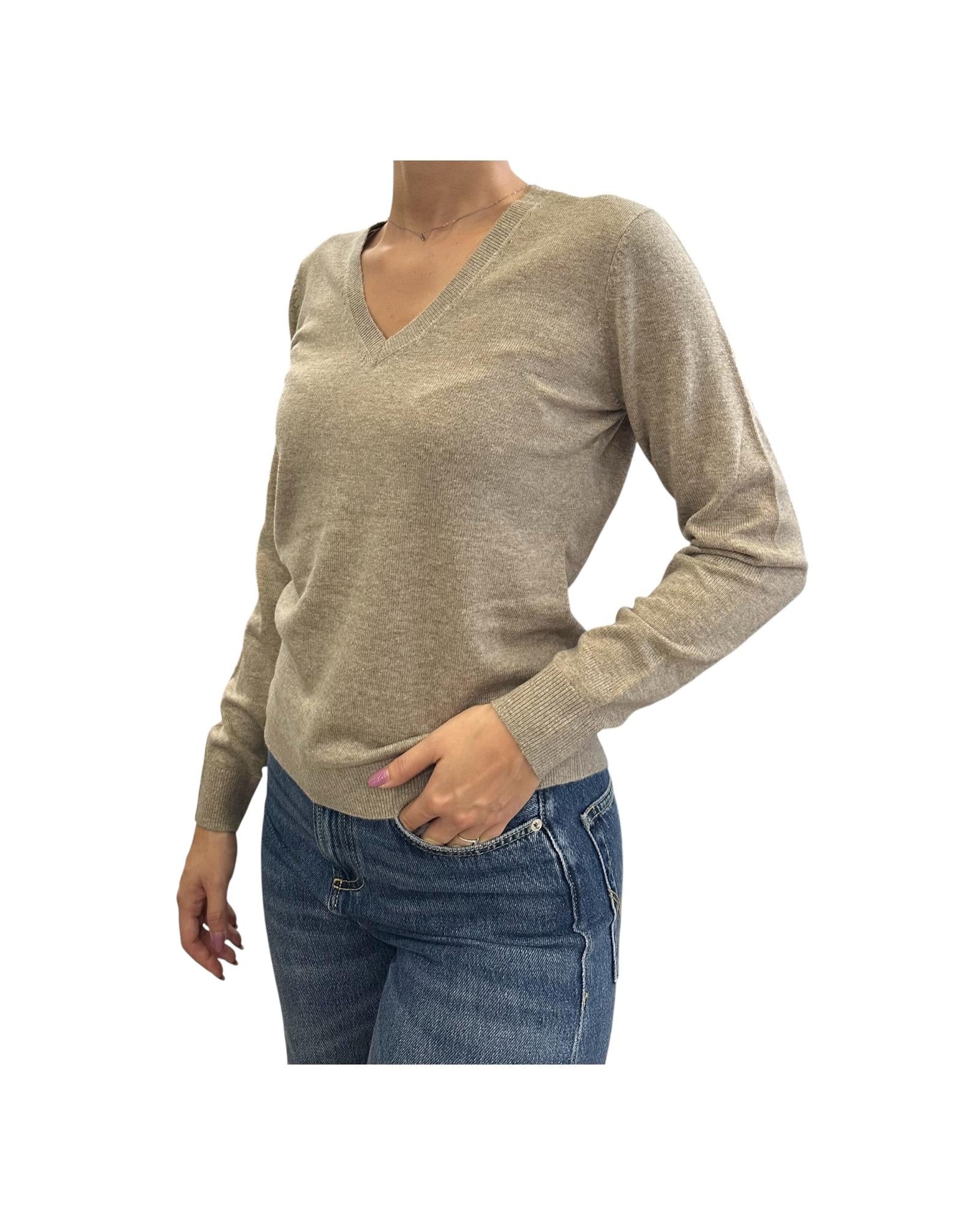 Maglione scollo a V Sabbia 97621 044 CAVALIERI MILANO 
