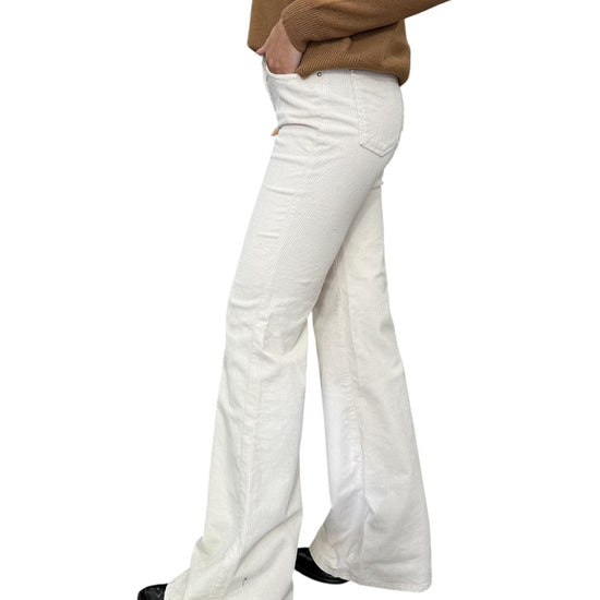 Pantalone Eos a zampa in velluto Ecru EOS 5 ECRU God save denim 
