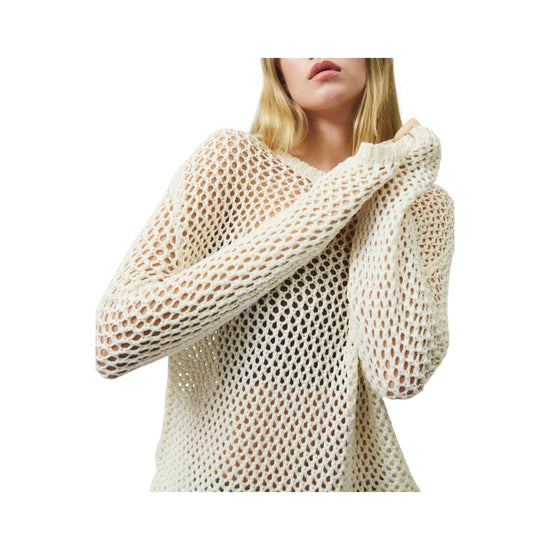 Maglia girocollo in mesh Cream RND559CR80XXXX C0067 ROY ROGER'S 