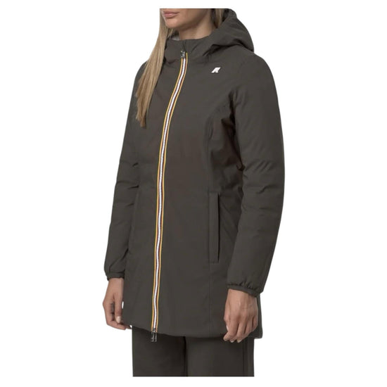 Giacca reversibile da donna Black olive green oak K8134CW B42 K-way 