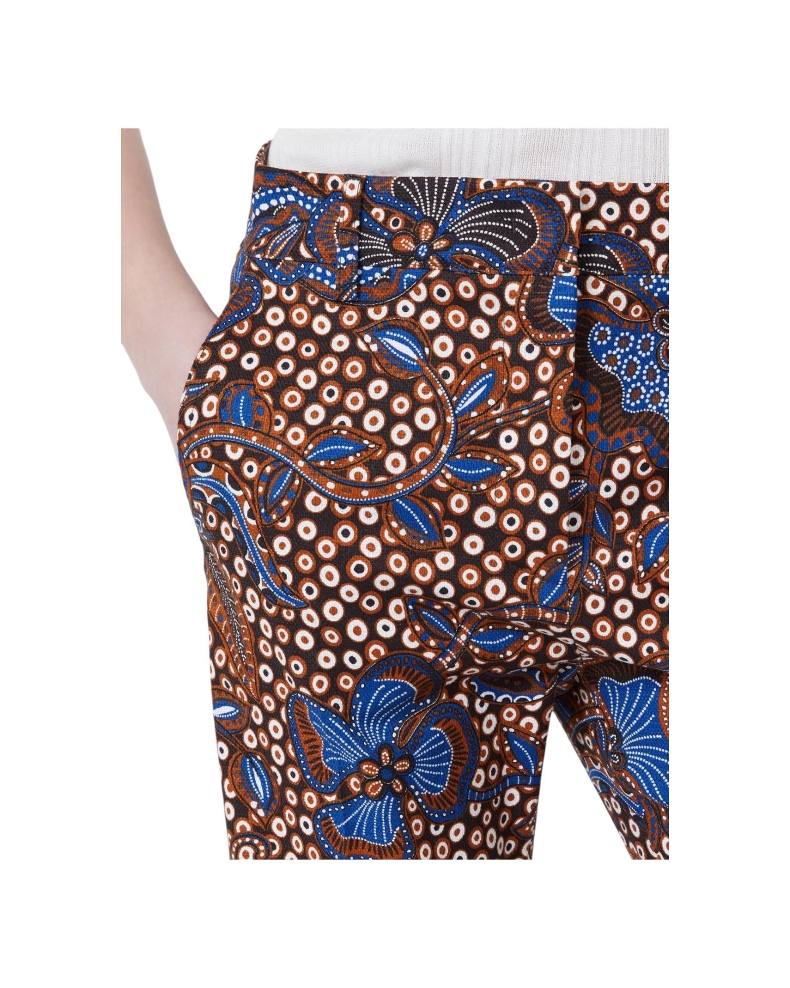 Pantalone in stuoia di cotone stampato DONDE 001 MAX MARA WEEKEND 