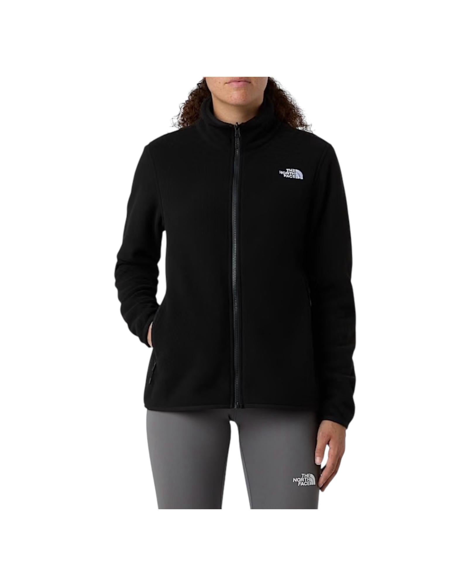 Pile Glacier con cerniera integrale donna Black NF0A8D2F BLACK THE NORTH FACE 