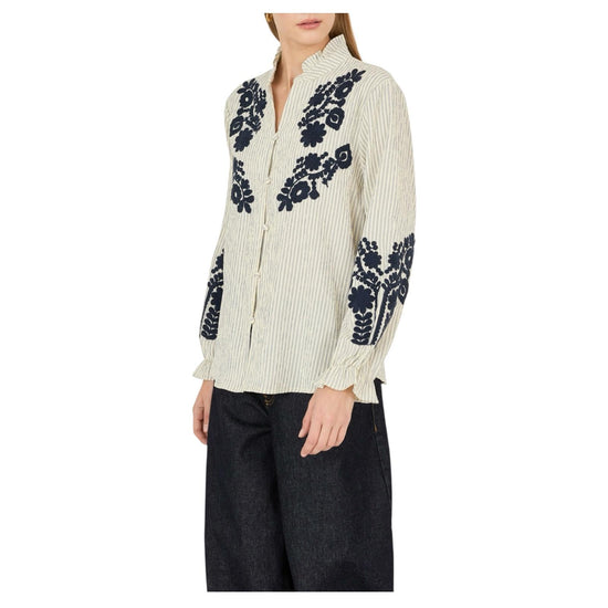 Camicia con ricamo floreale D39V1111 FANTASIA SOUVENIR 