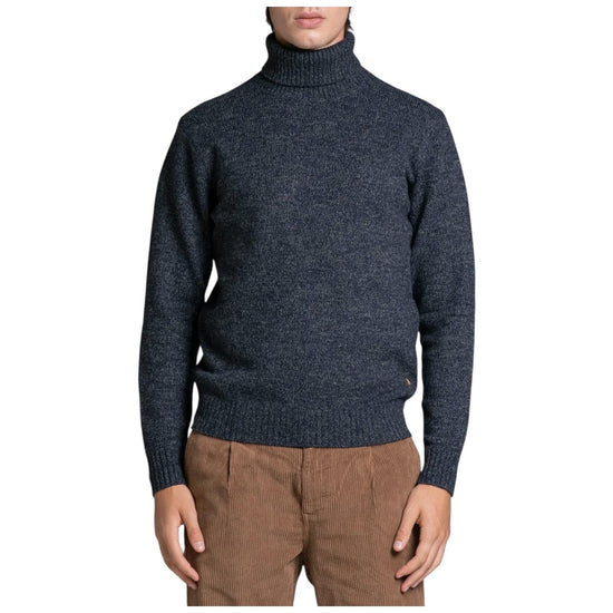Maglione collo alto in moulinè Navy JOHN WN7C01 IMPURE 