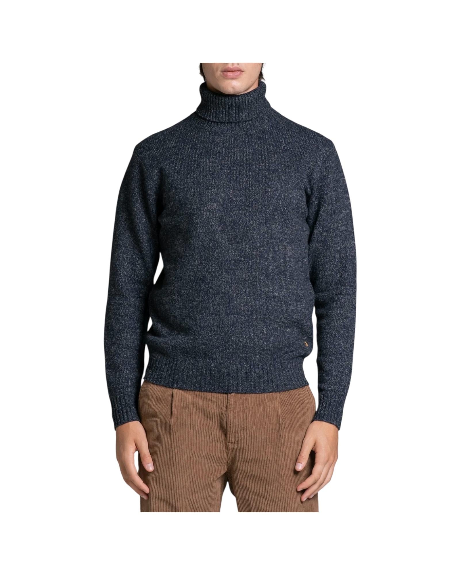 Maglione collo alto in moulinè Navy JOHN WN7C01 IMPURE 