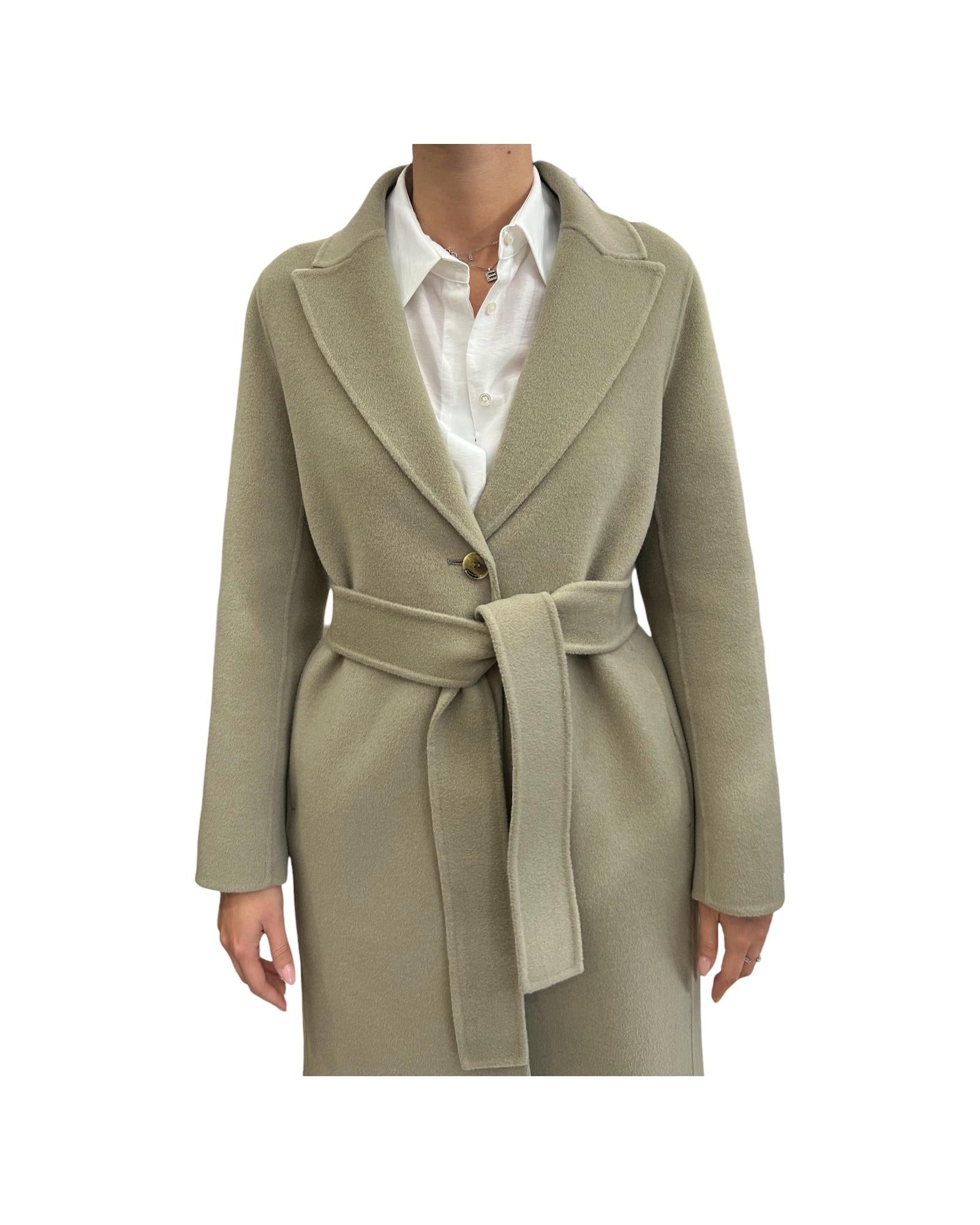 Cappotto in double di misto lana Verde menta POLKA 008 MARELLA 