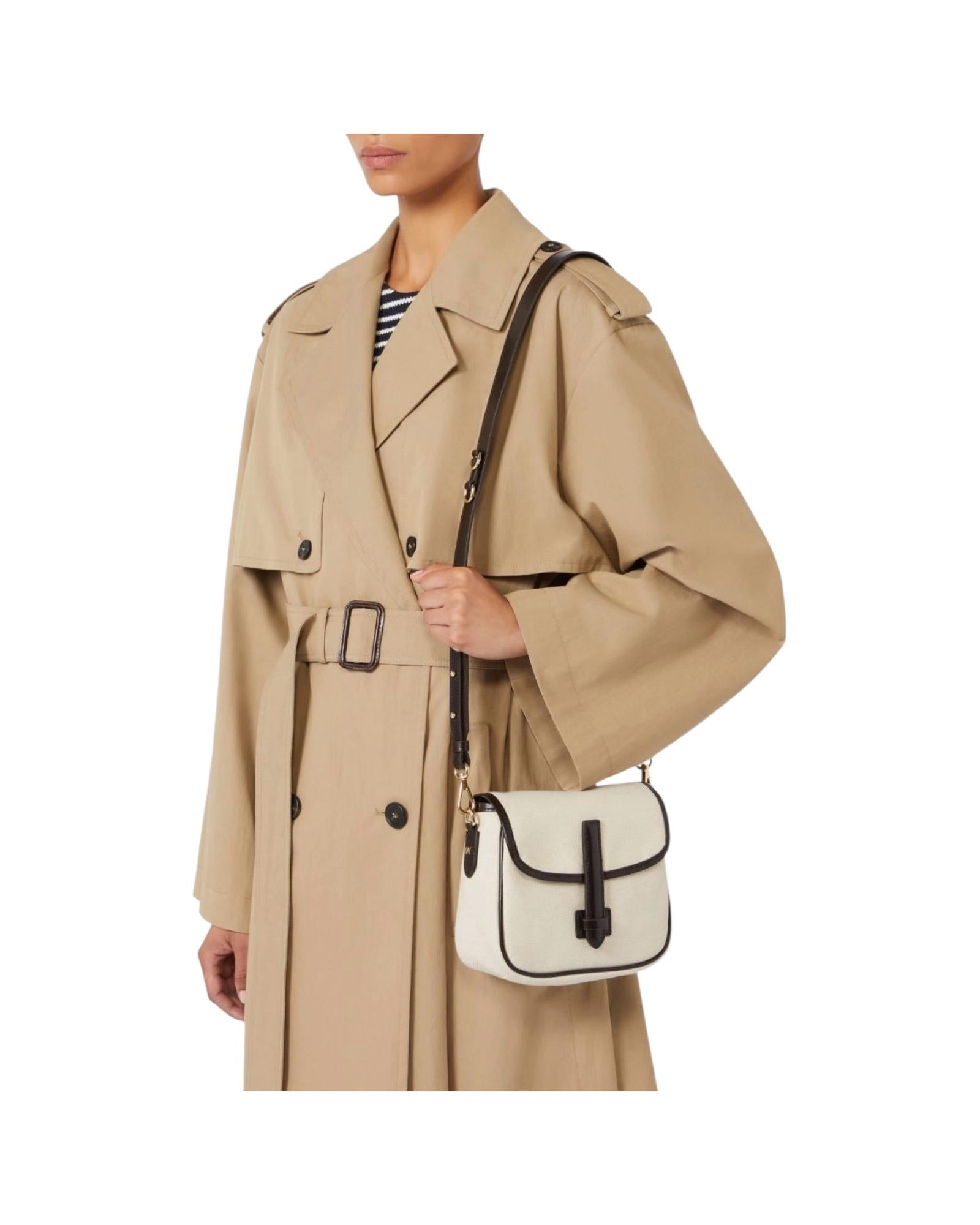 Borsa a tracolla piccola in canvas e pelle Corda AGAP 001 MAX MARA WEEKEND 