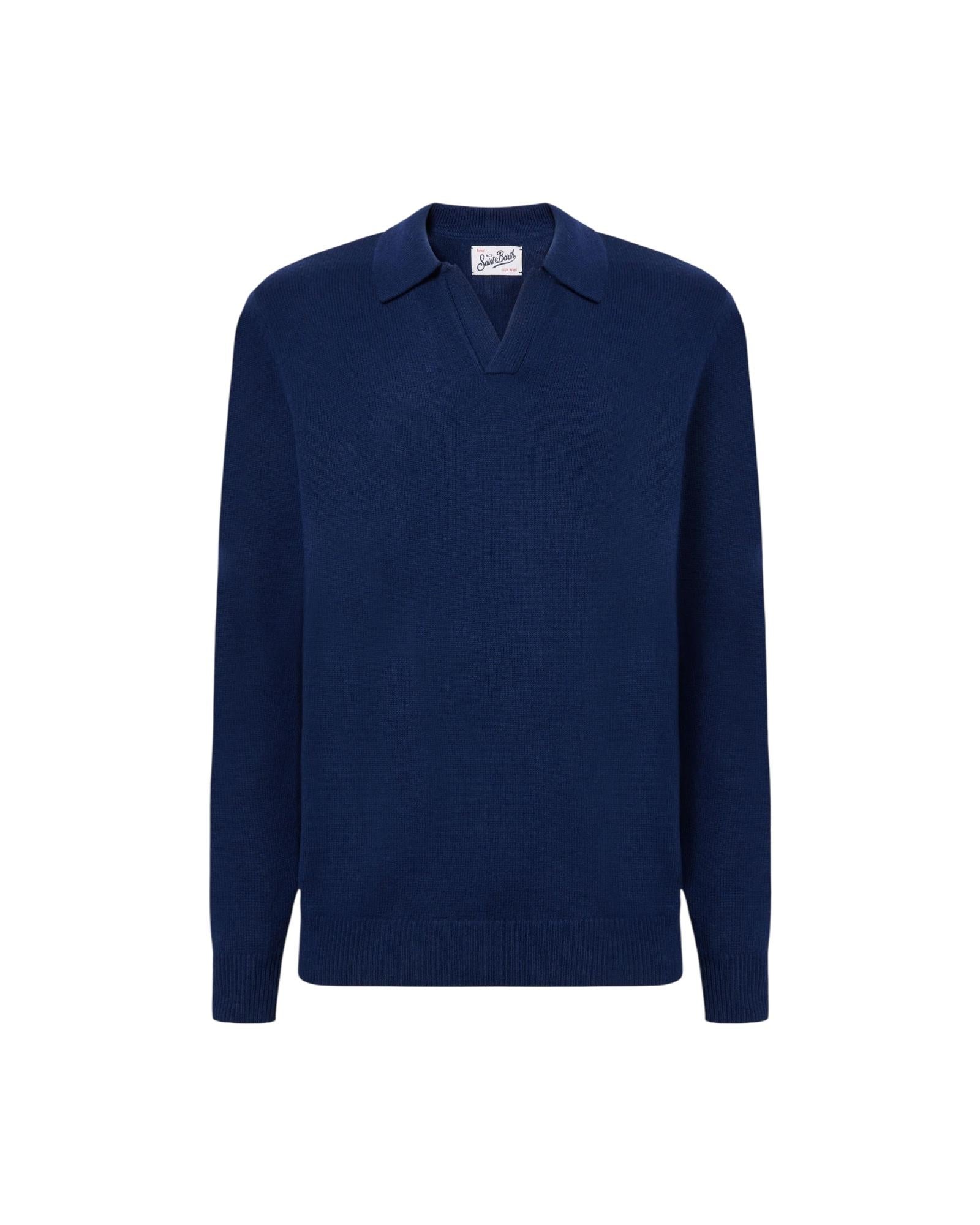 Polo in lana merinos Blu navy COV0009 00017I MC2 SAINT BARTH 