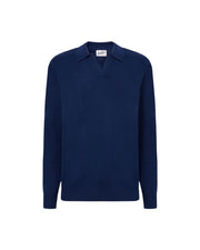 Polo in lana merinos Blu navy