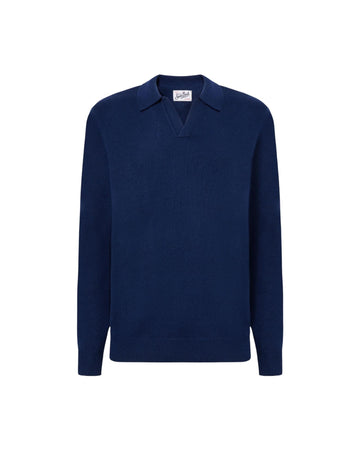 Polo in lana merinos Blu navy COV0009 00017I MC2 SAINT BARTH 