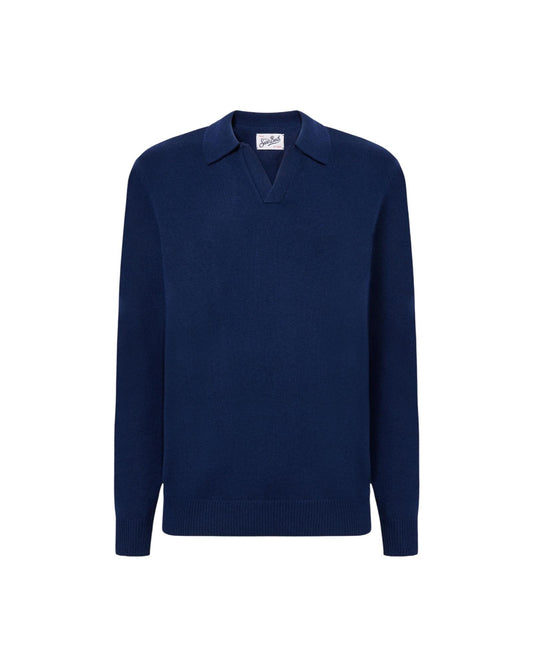 Polo in lana merinos Blu navy COV0009 00017I MC2 SAINT BARTH 