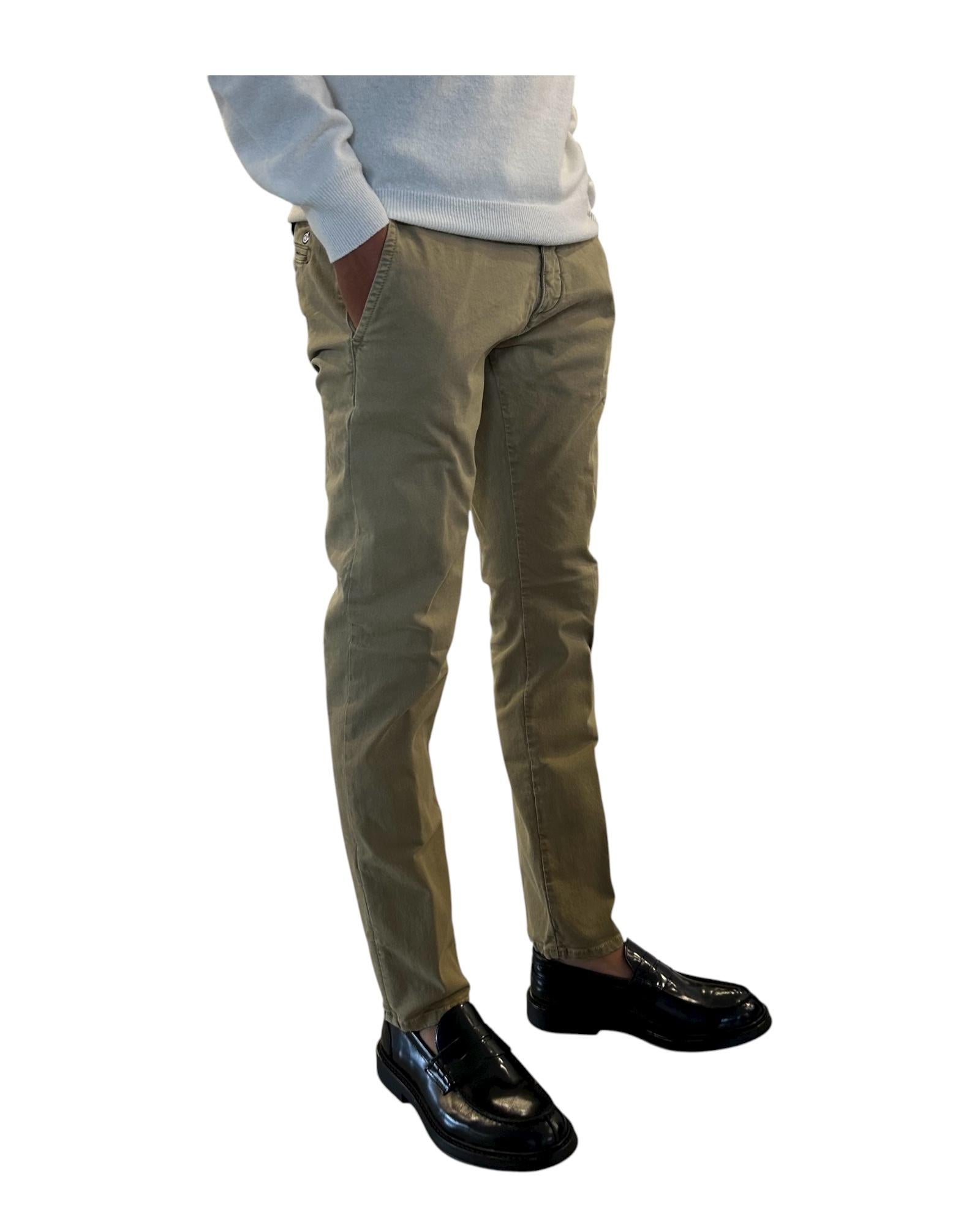 Pantalone Soho Gabardina Khaki green 052 SOHO GABARDINA KHAKI GREEN MODFITTERS 