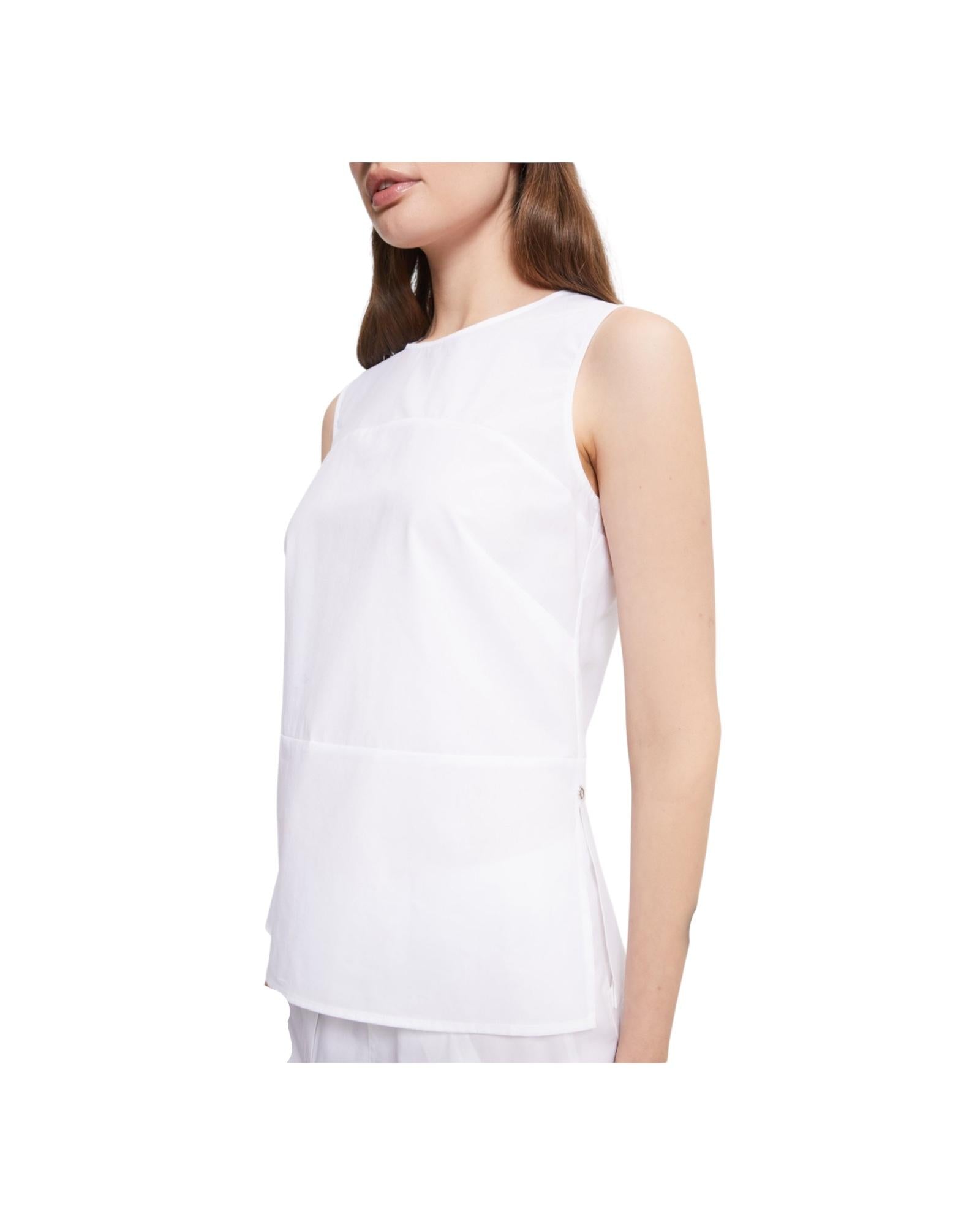 Top in popeline bianco PCH DT9180 BIANCO OTTOD'AME 