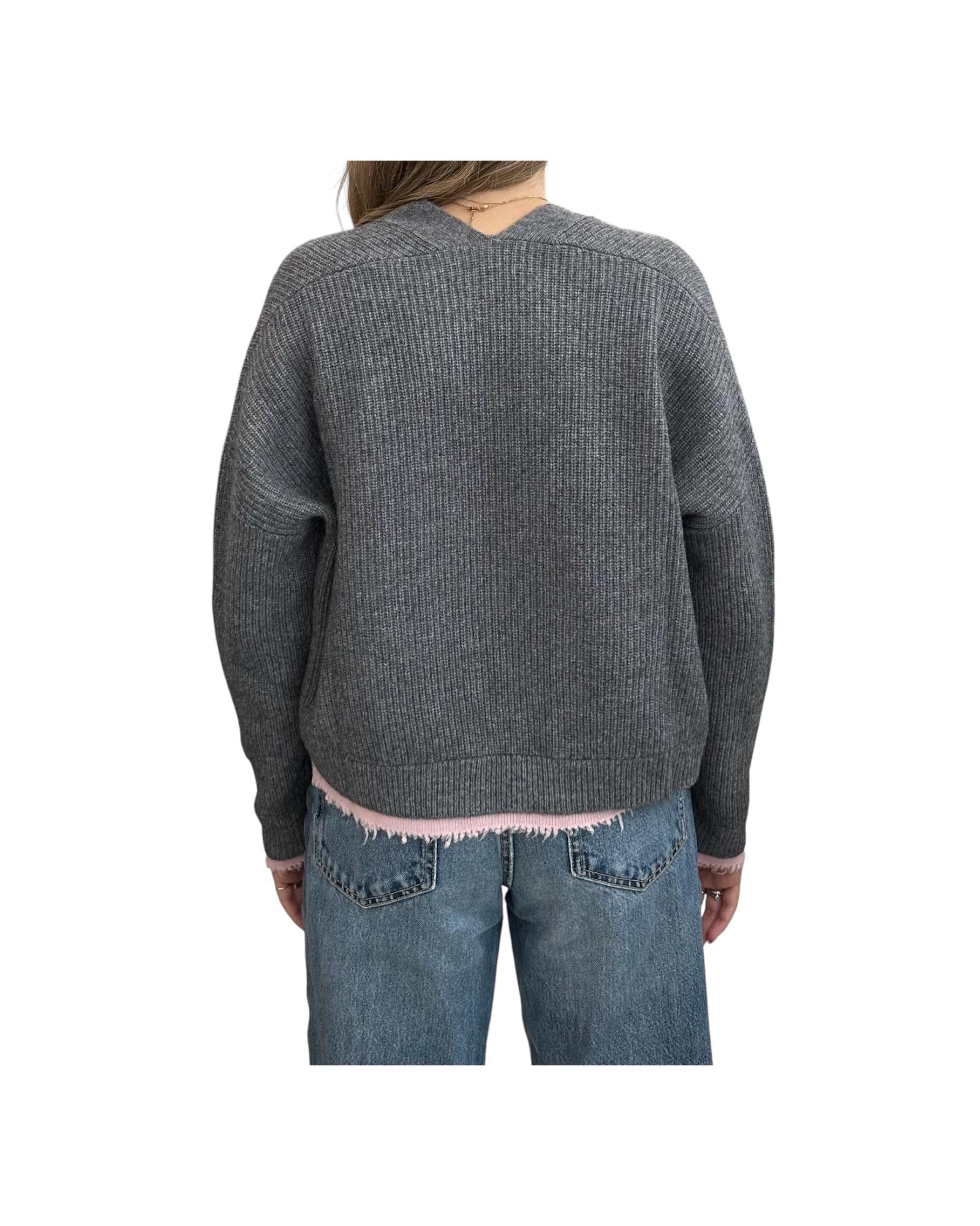 Cardigan misto lana Grigio MS49 0025 Since're Paris 