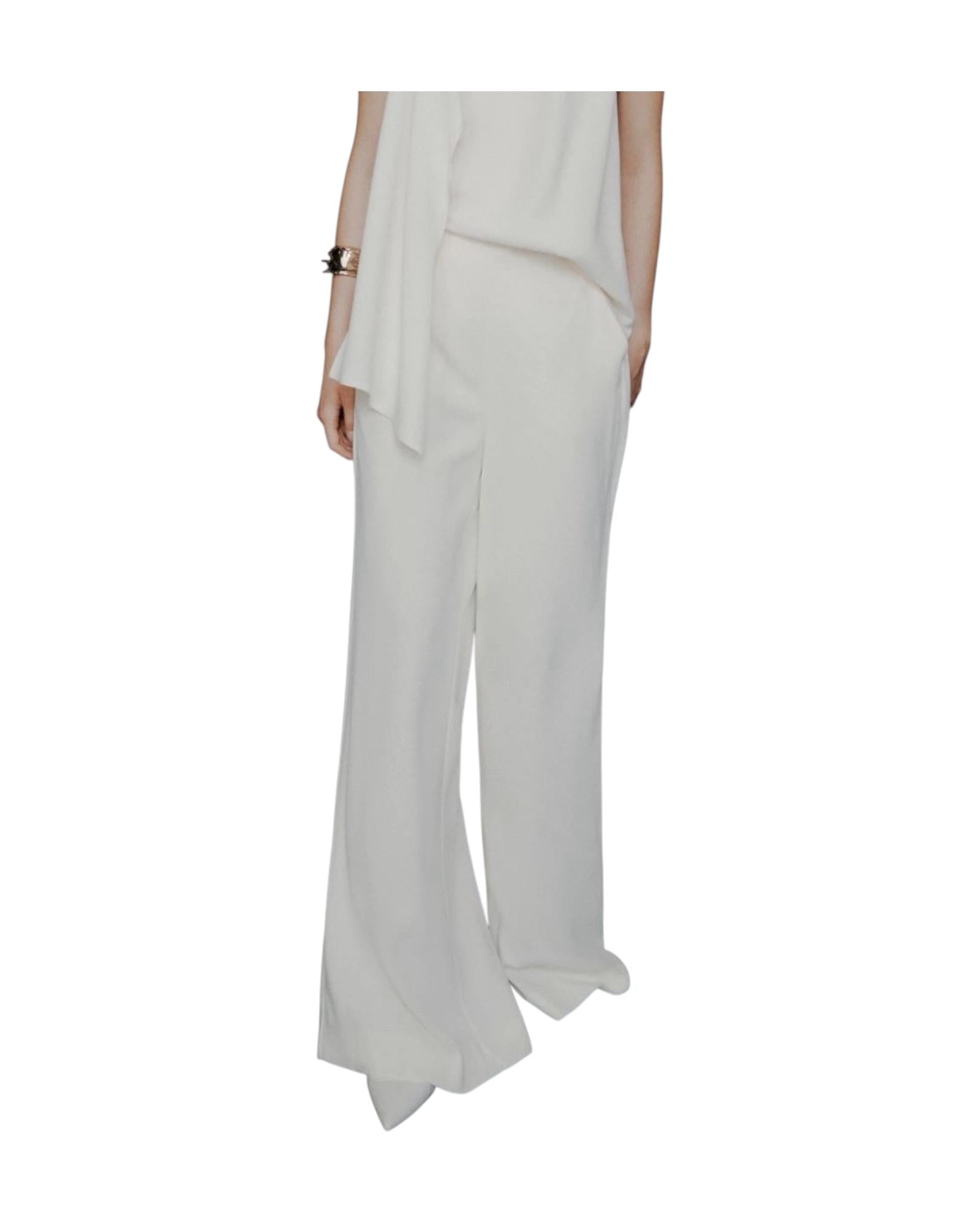 Pantalone ampio in envers satin Bianco CAMPO 001 MARELLA 