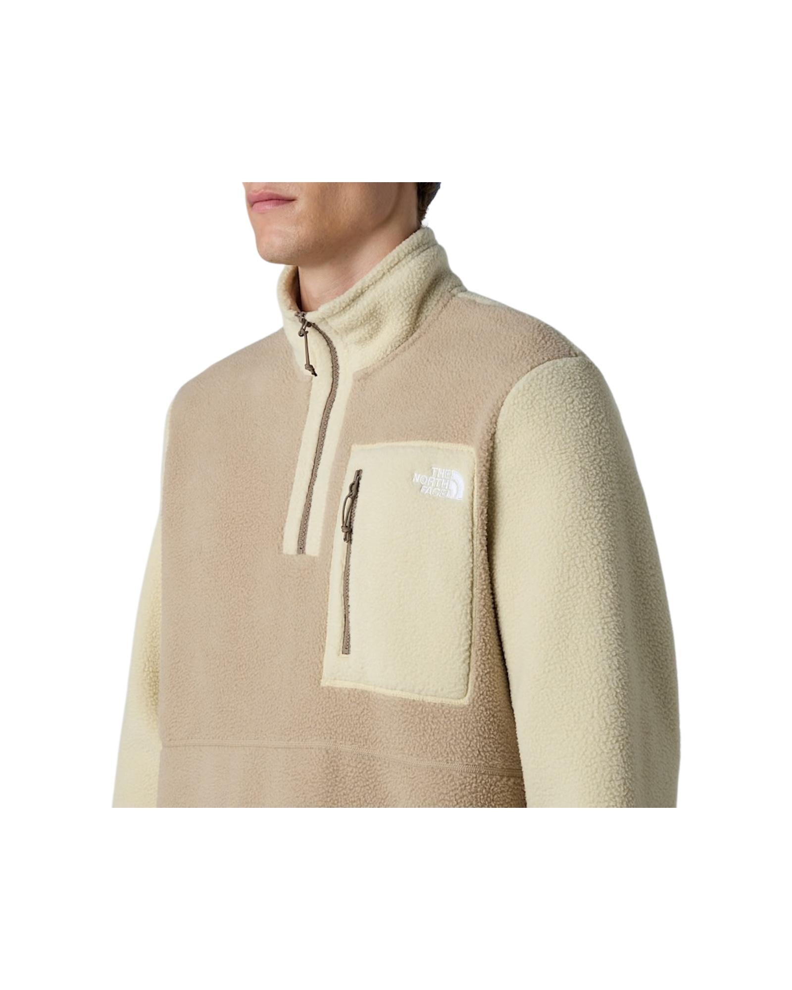 Giacca in pile Yumiori con cerniera a 1/4 NF0A883S MUSHROOM GREY THE NORTH FACE 