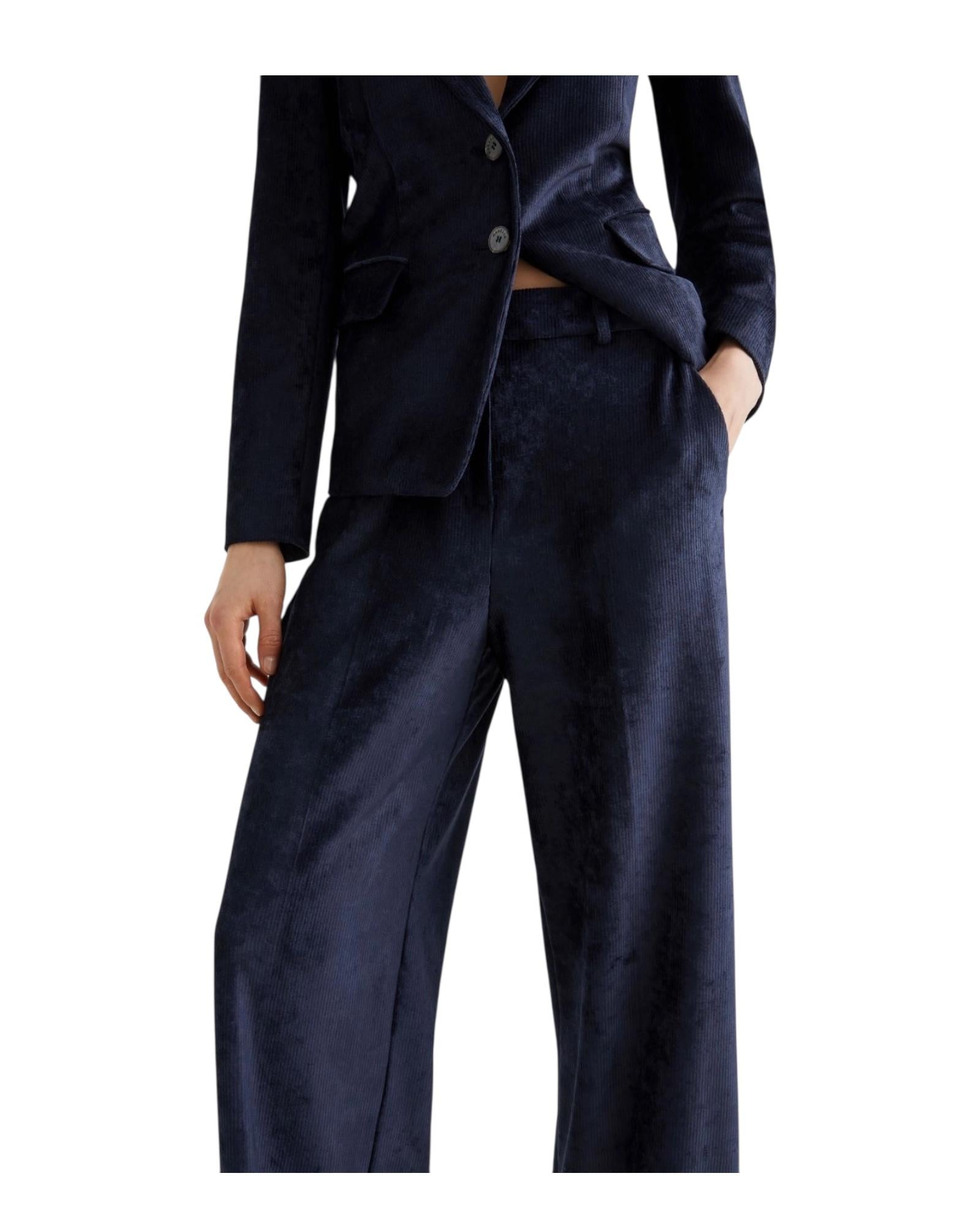 Pantalone dritto in velluto a coste Blu AVANA 003 MARELLA 