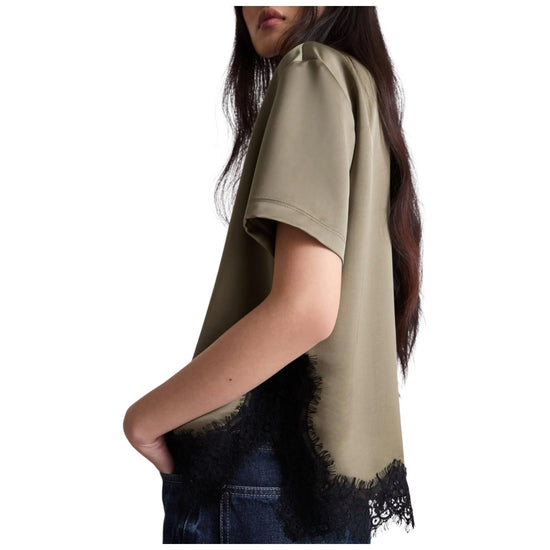 T-shirt in raso con pizzo Kaki CARIOCA 001 MARELLA 