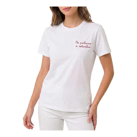 T-shirt in cotone con ricamo Ne parliamo a settembre EMI0001 09629L MC2 SAINT BARTH 
