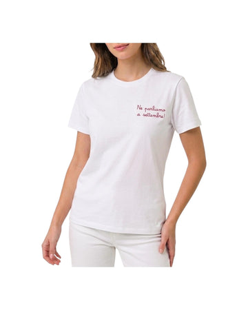 T-shirt in cotone con ricamo Ne parliamo a settembre EMI0001 09629L MC2 SAINT BARTH 