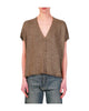 Cardigan ampio manica corta, tabacco