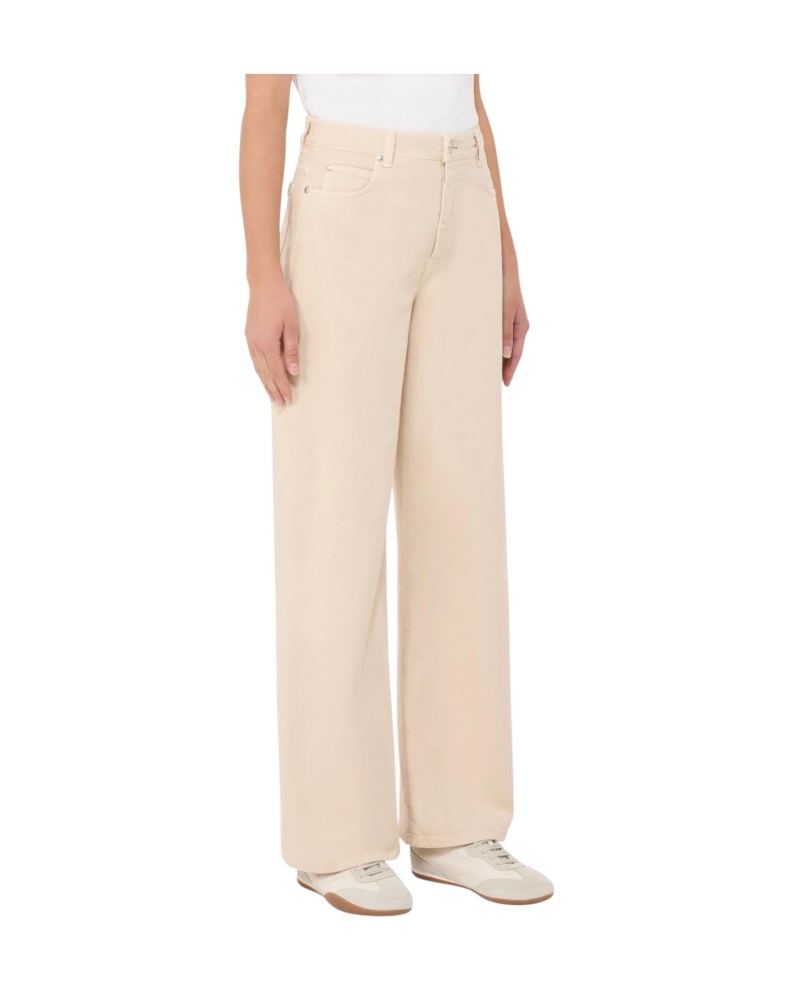 Pantalone Wide leg in drill di cotone Beige MEDINA 012 MAX MARA WEEKEND 