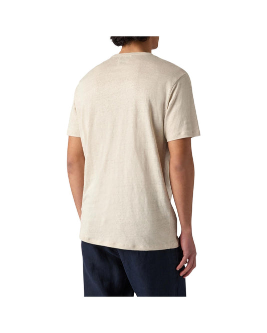 T-shirt in puro lino con logo ricamato Grain ECS0003 00138L MC2 SAINT BARTH 