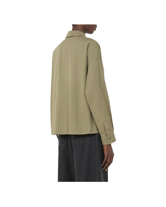 Camicia asimmetrica in cotone lavato Verde BRUNO 011 MAX MARA WEEKEND 
