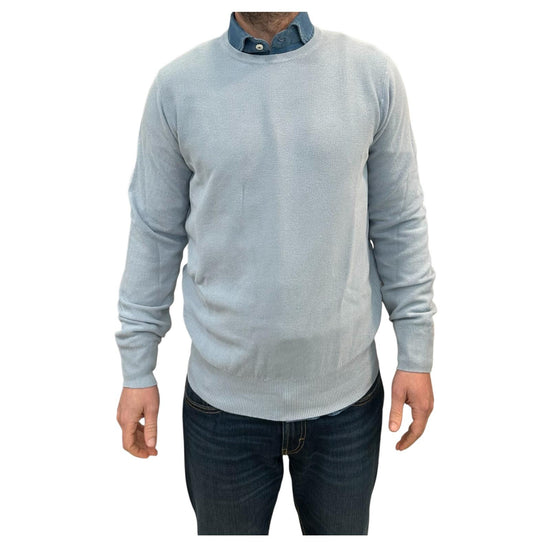 Maglia in cotone a nido d'ape Celeste GIROCOLLO NIDO DAPE CELESTE RE.VI.VAL 