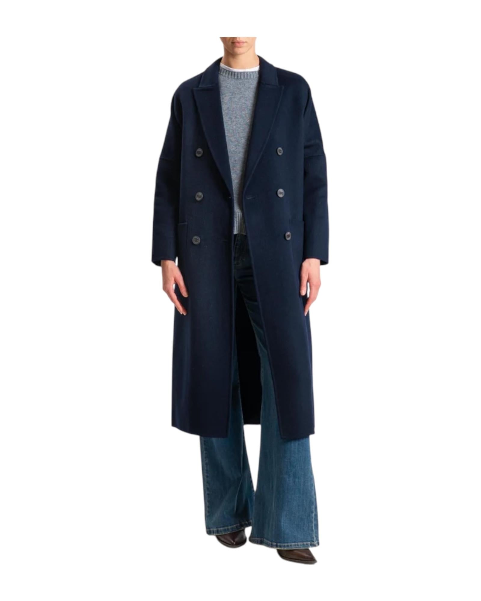 Cappotto Doppiopetto misto lana Blu TF0001 BLU VICOLO 
