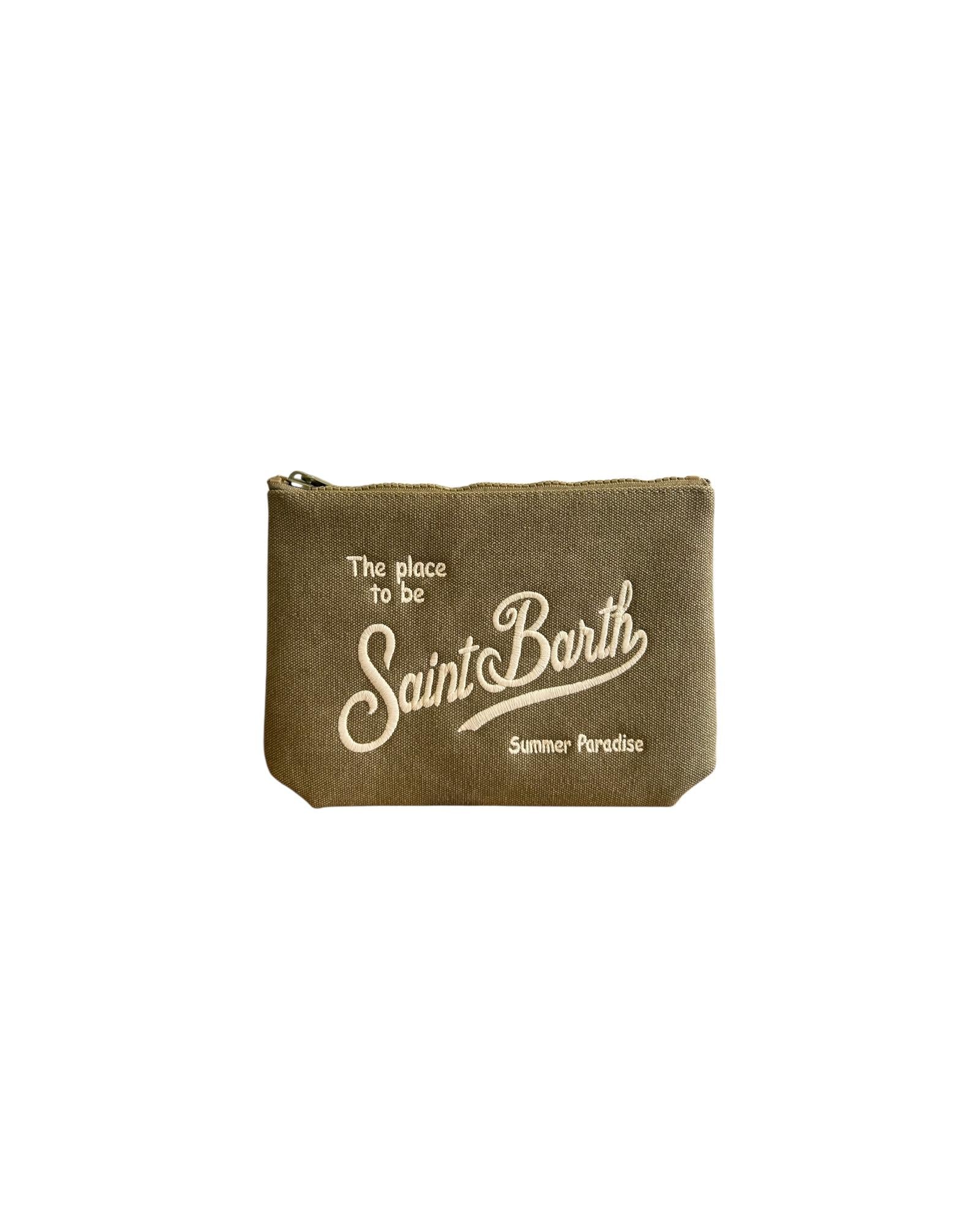 Pochette Aline in canvas Sage ALI0047 00294L MC2 SAINT BARTH 