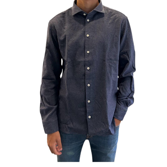 Camicia uomo in flanella Blu B2338 13 BASTONCINO 