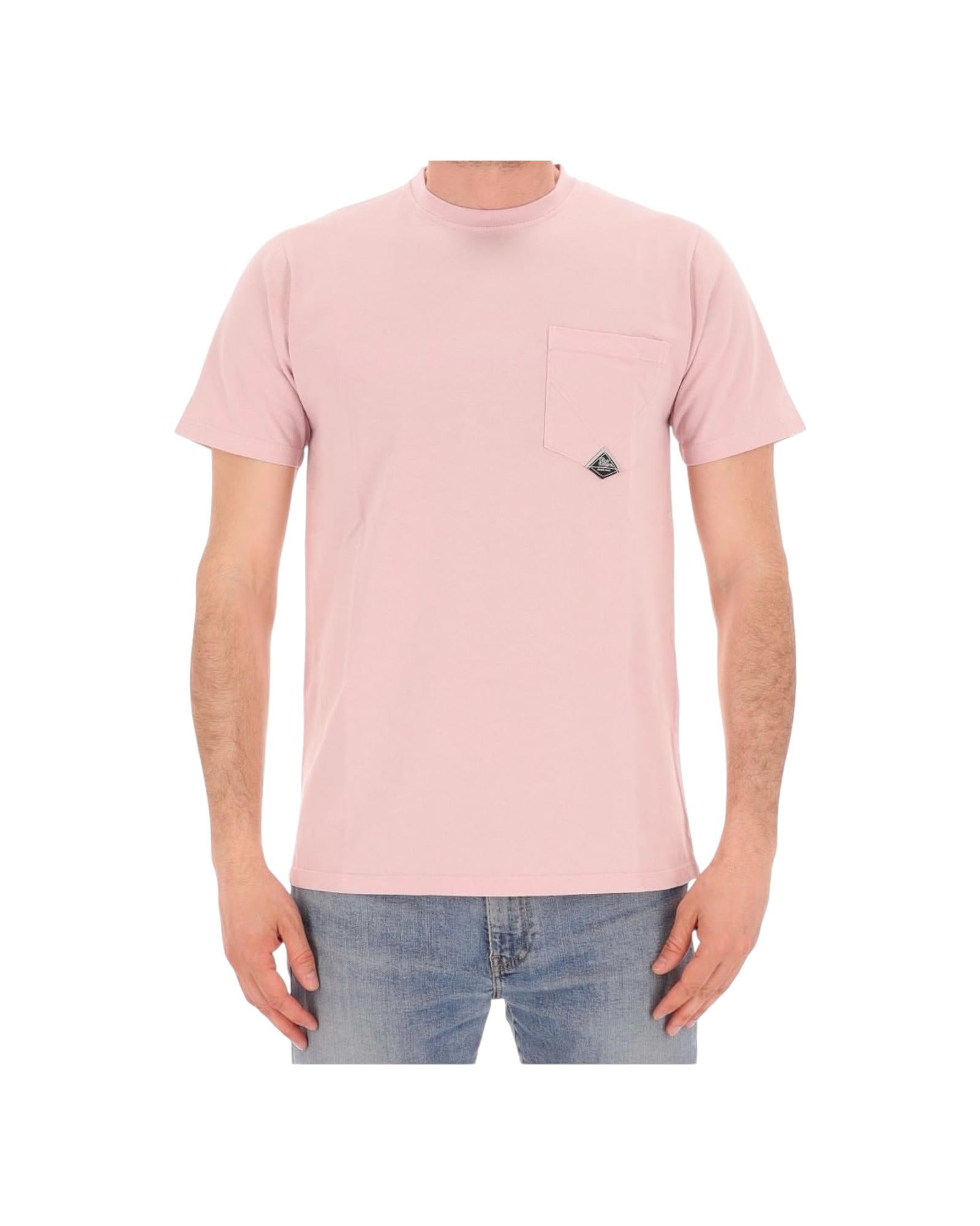T-shirt pocket in jersey di cotone, petal rose. RRU90048CA160111 C0356 ROY ROGER'S