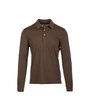 Polo con bottoni manica lunga Brown