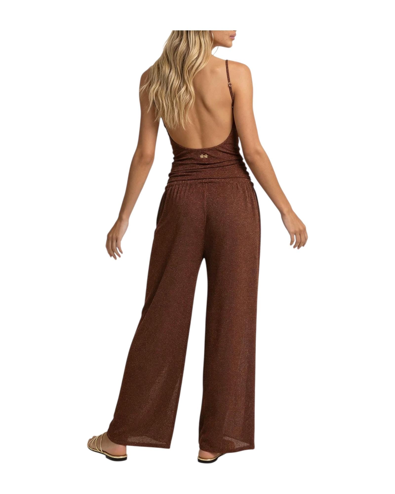 Canotta in lurex Brown SW1146 BROWN F**K 