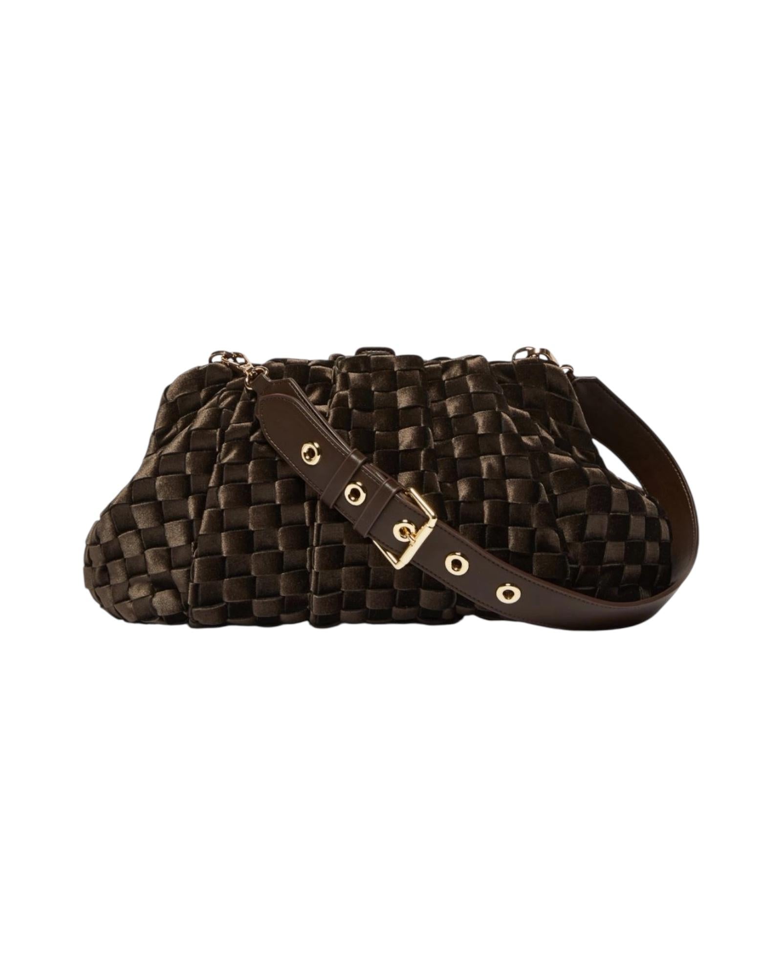 Pochette morbida in velluto intrecciato Marrone POLDER 003 MARELLA 
