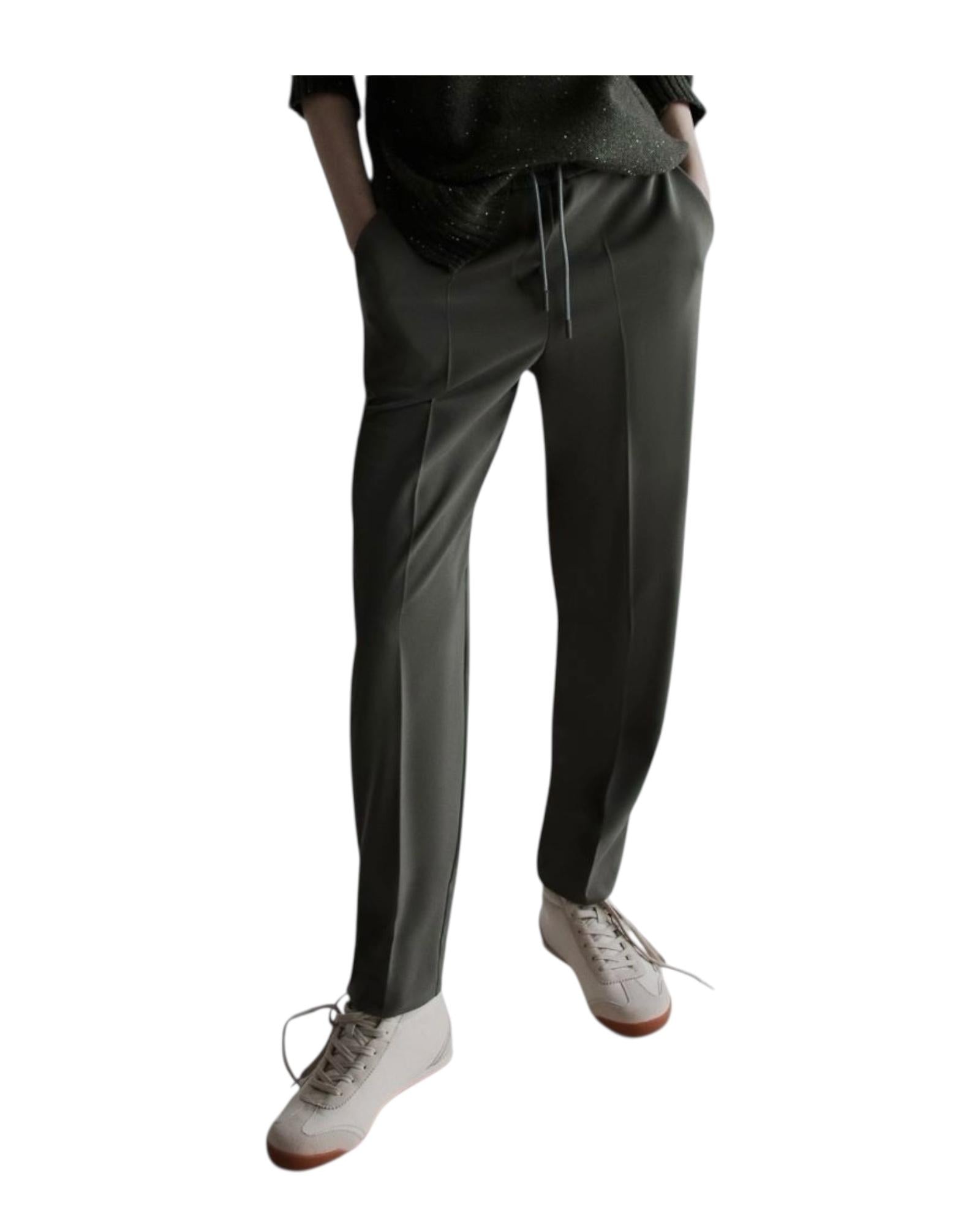 Jogger in twill stretch Oliva SEME 002 MARELLA