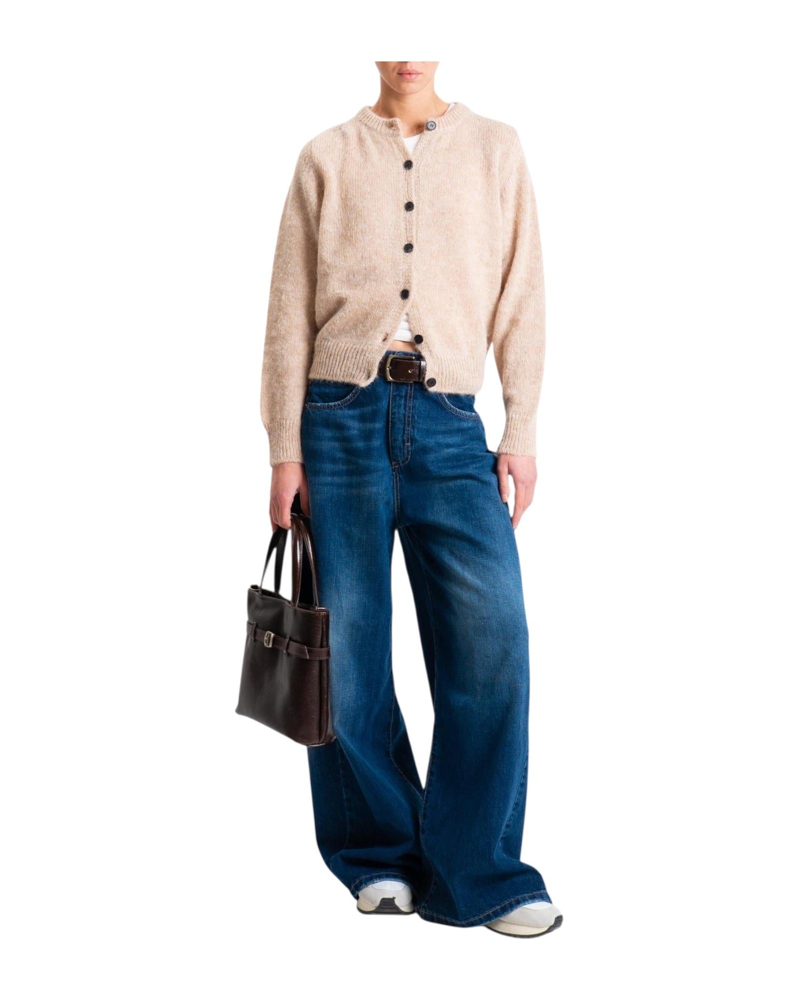 Cardigan misto alpaca Beige 55195F BEIGE VICOLO 