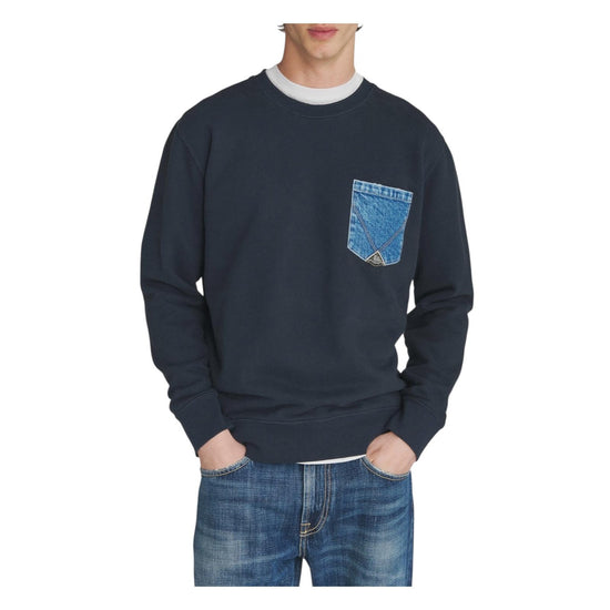 Felpa girocollo pocket Blu navy RRU90098CN67XXXX C0048 ROY ROGER'S 