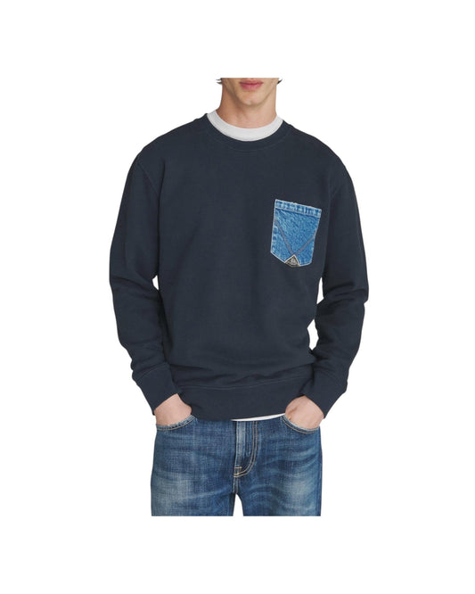 Felpa girocollo pocket Blu navy RRU90098CN67XXXX C0048 ROY ROGER'S 