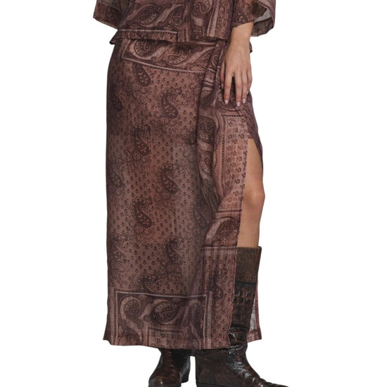 Gonna lunga in mussola con stampa paisley GLENN VIS130 IMPURE 