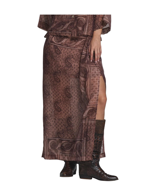 Gonna lunga in mussola con stampa paisley GLENN VIS130 IMPURE 