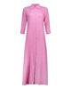 Long pink linen chemisier dress