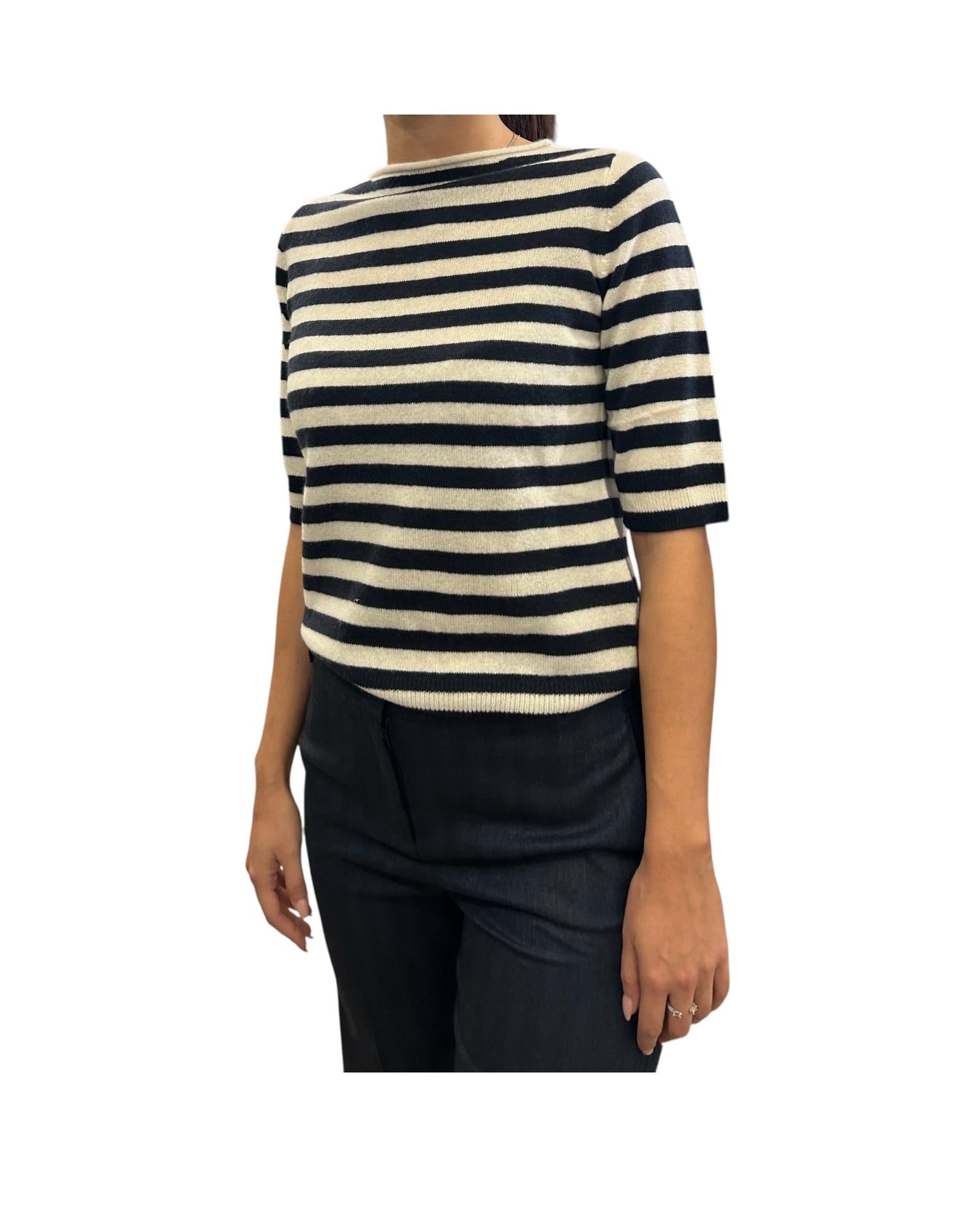 Maglia in cachmere righe Bianco blu MANTO 010 MARELLA 