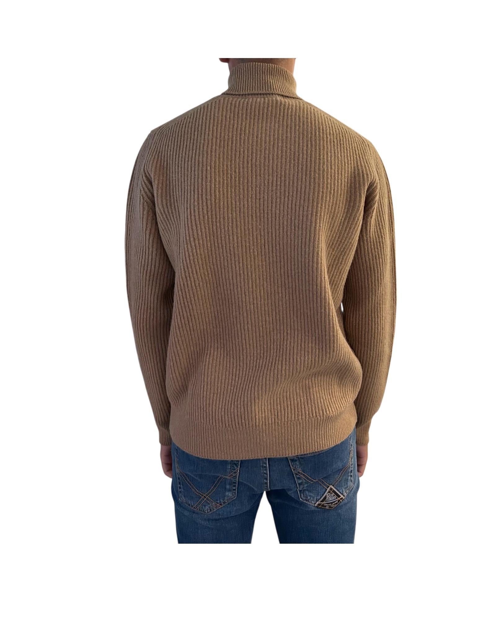 Maglione a costa inglese Cammello 6144 0210 +39MAsq