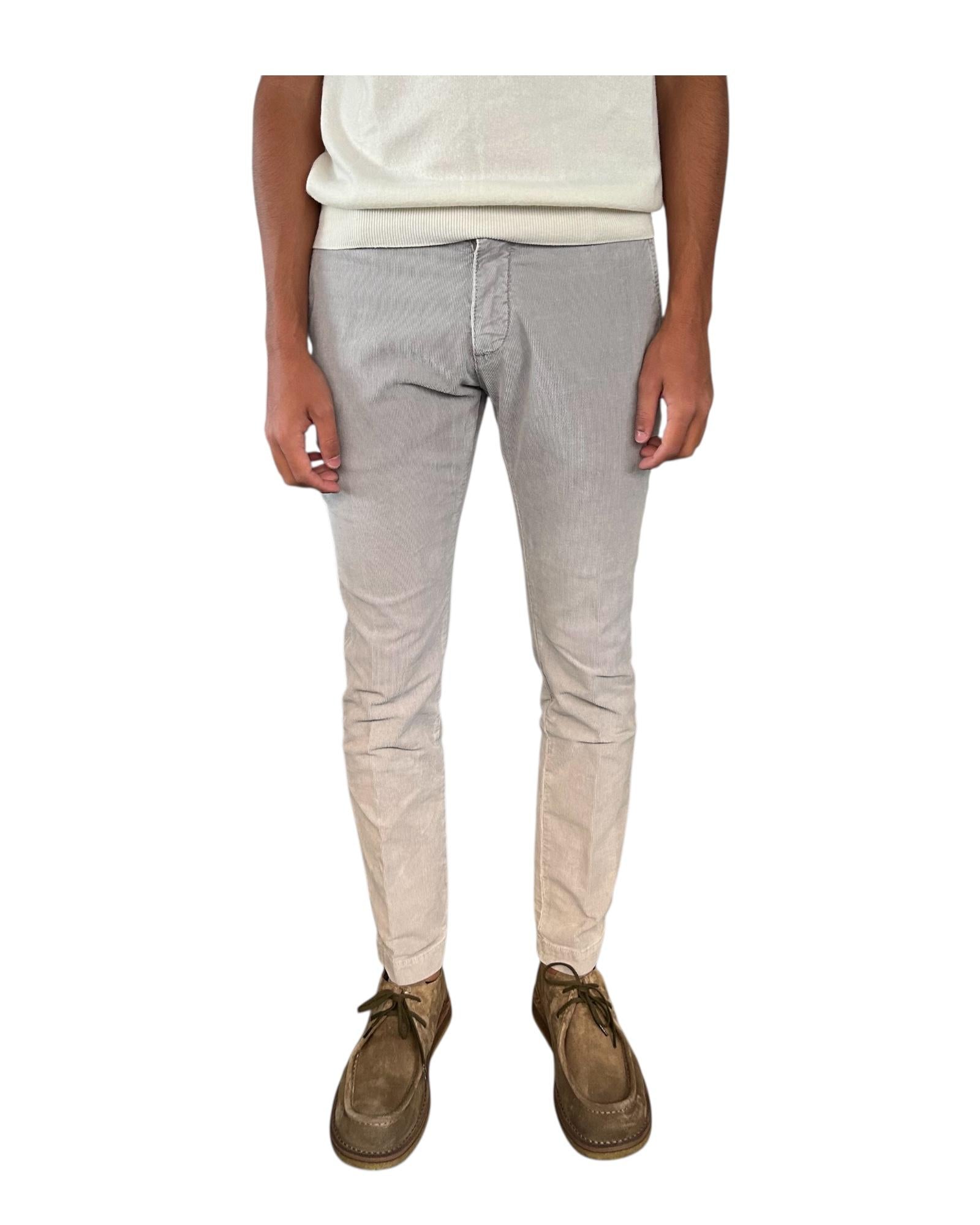 Pantalone Soho velluto mille righe Mid grey 005 SOHO VELVET MID GREY MODFITTERS 