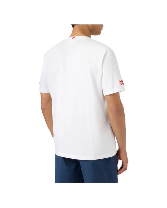 T-shirt Portofino bianca con ricamo Abbronzatissimo POT0001 04532L MC2 SAINT BARTH 