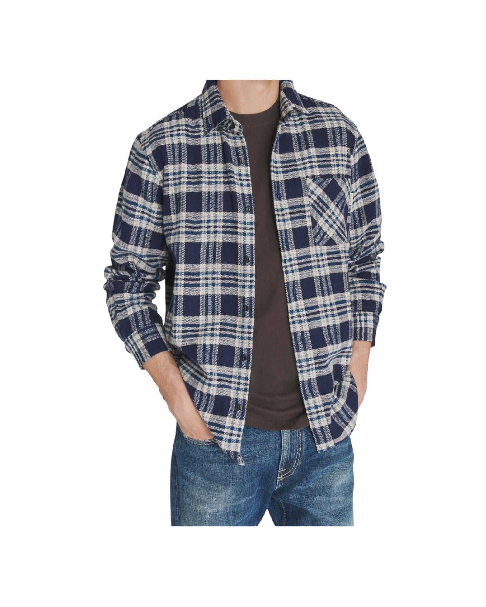 Camicia uomo a quadri con colletto button-down RRU90059CQ191510 C0001 ROY ROGER'S 