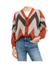 Cardigan a Rombi in Mohair Arancio marrone