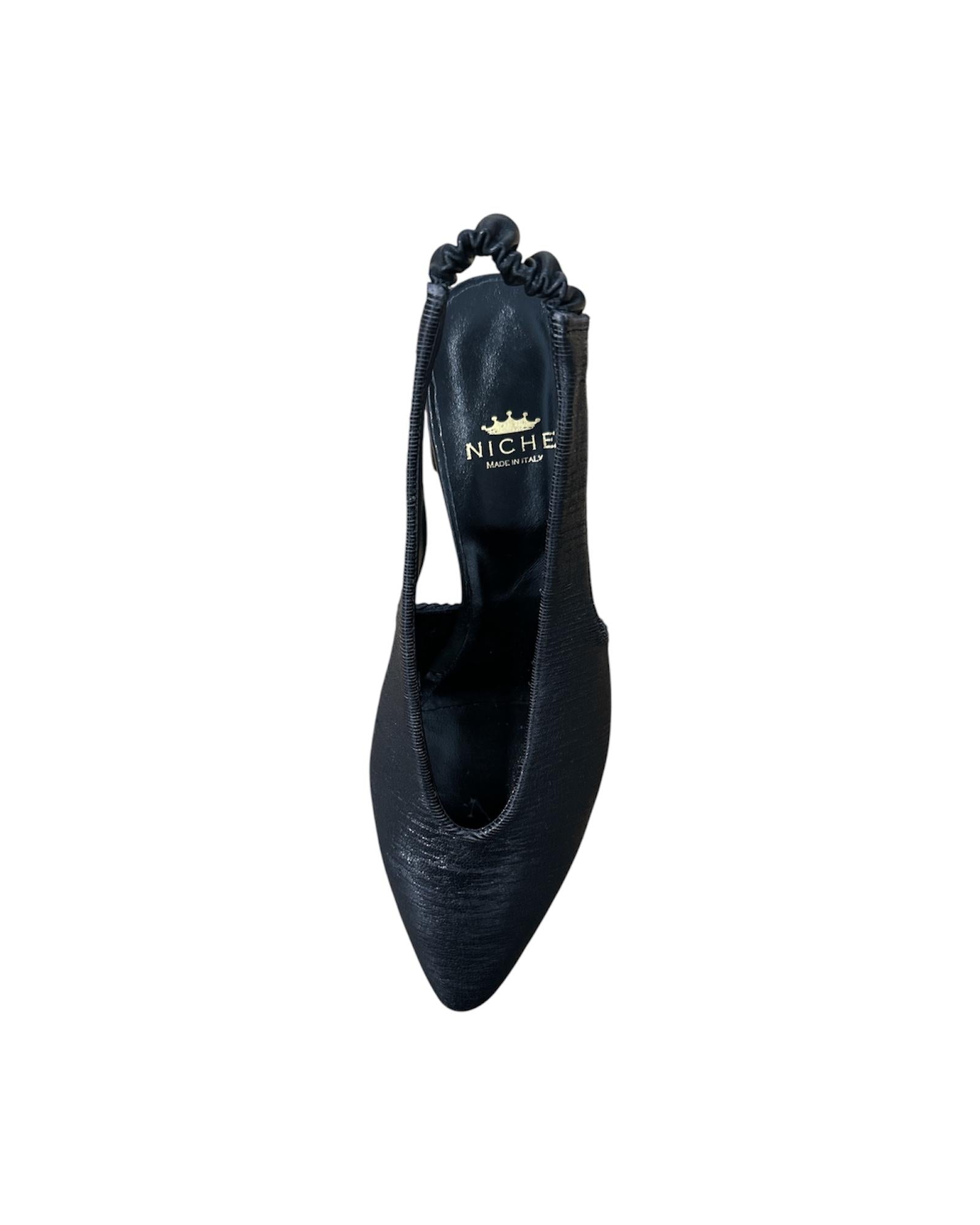 Slingback laminato Nero 181 21 INTAGLIATO NERO NICHE 